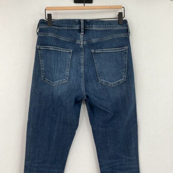 Agolde Blue Denim Dark Wash Whisker Skinny Ankle Jeans Size 28 - Picture 5 of 8